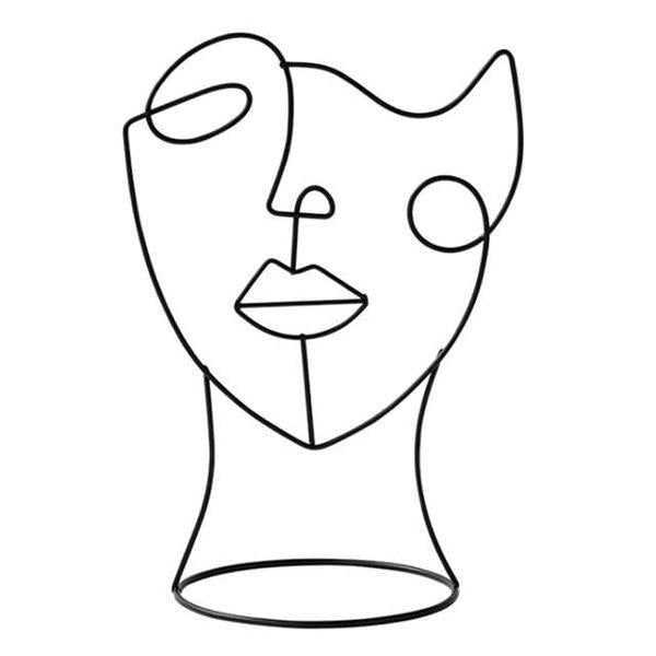 Modern Abstract Single Line Face Head Decorative Art - SKØRTER