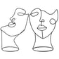 Modern Abstract Single Line Face Head Decorative Art - SKØRTER