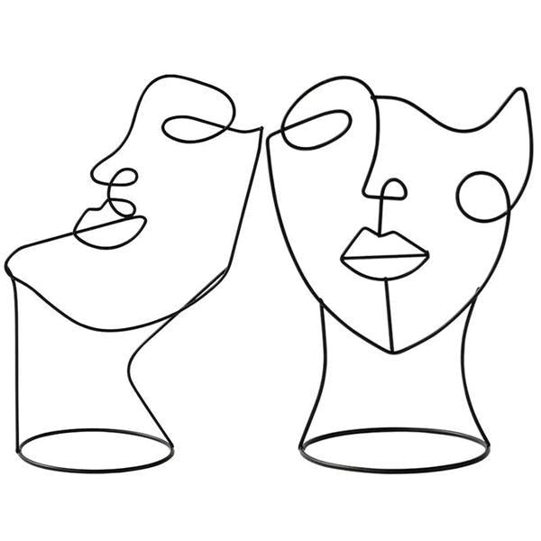 Modern Abstract Single Line Face Head Decorative Art - SKØRTER