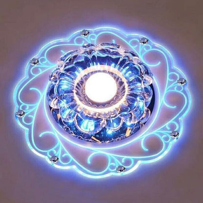Skorter | Modern Crystal LED Spare Light Ceiling Blue Lamp Fixture Candelabra