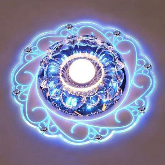 Skorter | Modern Crystal LED Spare Light Ceiling Blue Lamp Fixture Candelabra