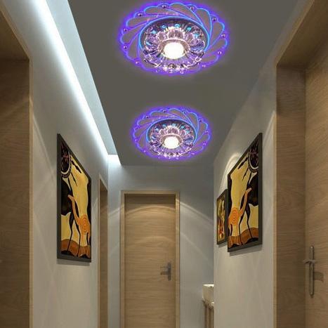 Skorter | Modern Crystal LED Spare Light Ceiling Blue Lamp Fixture Candelabra