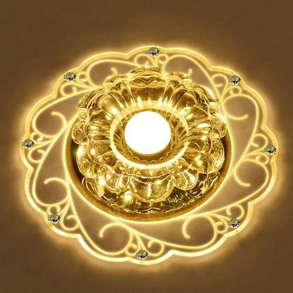 Skorter | Modern Crystal LED Spare Light Ceiling Blue Lamp Fixture Candelabra