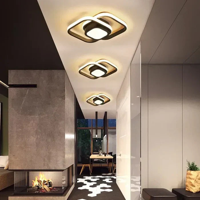 Skorter | Modern LED Ceiling Lamp with Double Ring Design - Twilight Rings