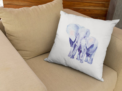 Skorter | and Baby Auspicious Elephant Double Sided Print Faux Suede Square Cushion