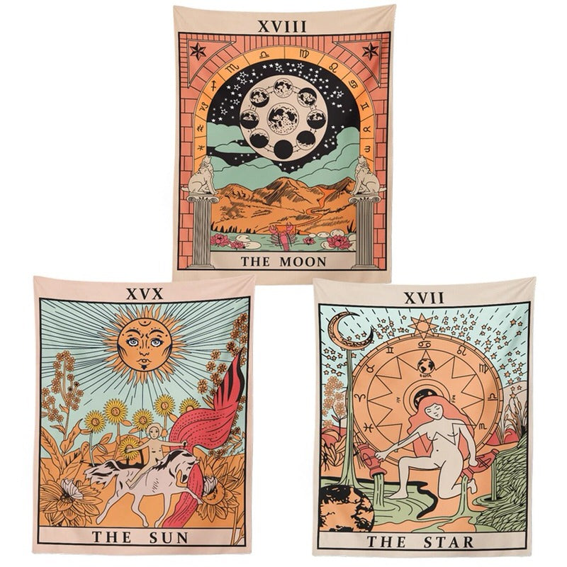 "The Sun" Tarot Colored Tapestry
