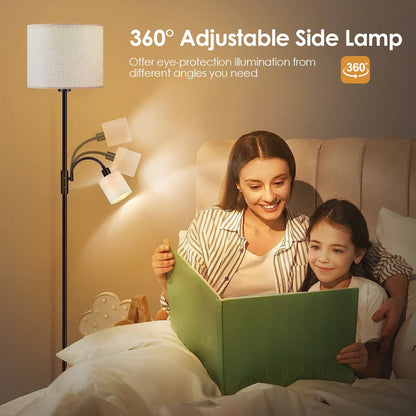 Skorter | Mother Daughter Floor Lamp with Linen Shade