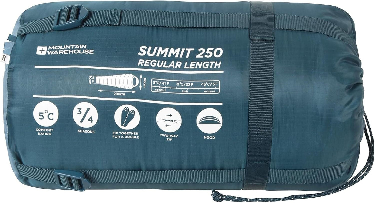 Skorter | Mountain Warehouse Summit 250 Winter Sleeping Bag - Mummy Shape (Regular Length)