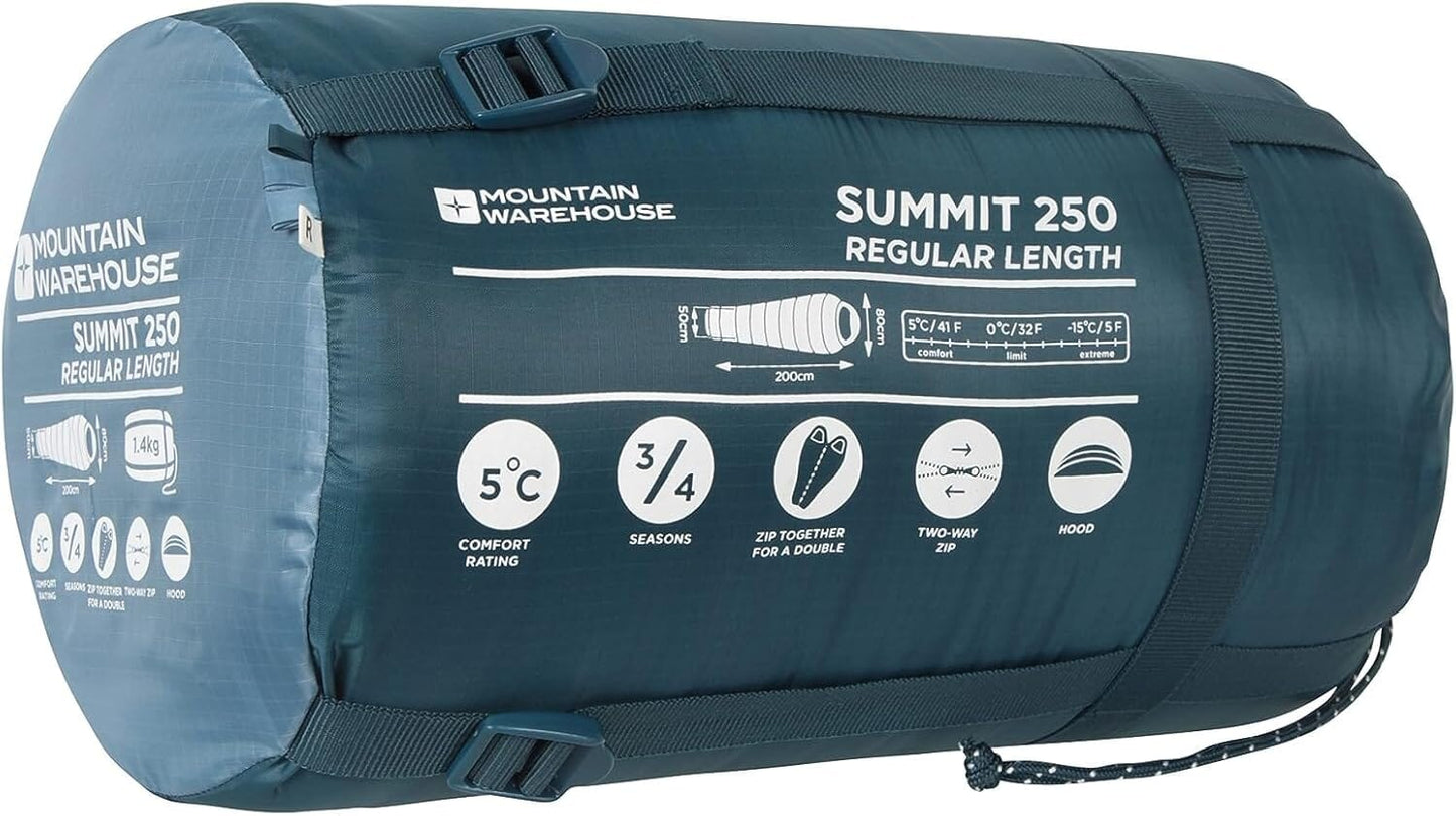 Skorter | Mountain Warehouse Summit 250 Winter Sleeping Bag - Mummy Shape (Regular Length)