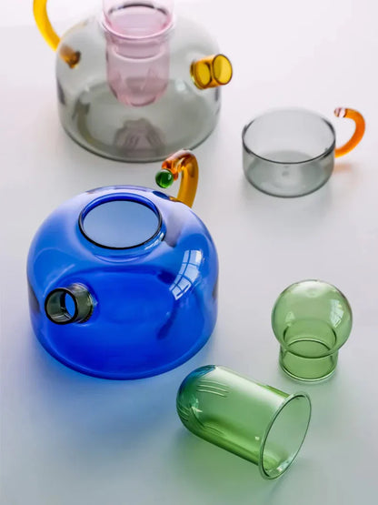 Skorter | Color Bloom Glass Teapot & Cup Set