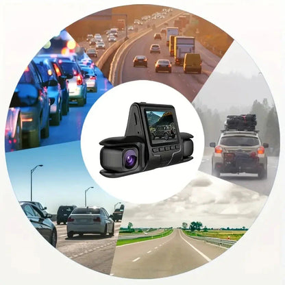 Skorter | Car Dashcam Recorder, 2.0 Inch Screen Dual Lens HD Night Monitoring Mini Dash Cam