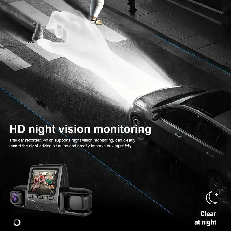 Skorter | Car Dashcam Recorder, 2.0 Inch Screen Dual Lens HD Night Monitoring Mini Dash Cam