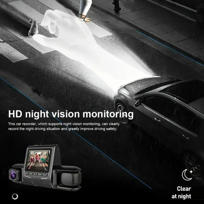 Skorter | Car Dashcam Recorder, 2.0 Inch Screen Dual Lens HD Night Monitoring Mini Dash Cam