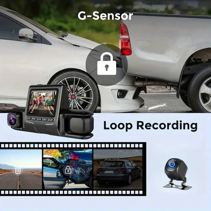 Skorter | Car Dashcam Recorder, 2.0 Inch Screen Dual Lens HD Night Monitoring Mini Dash Cam