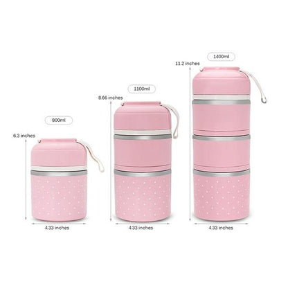 Skorter | Multilayer Cute Thermal Lunch Box Stainless Steel Food Container