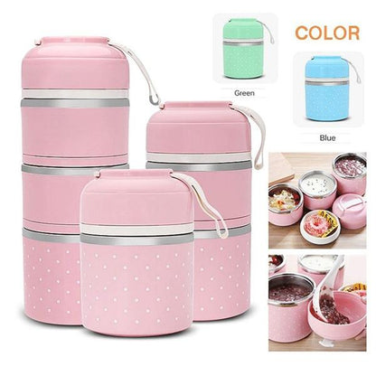 Skorter | Multilayer Cute Thermal Lunch Box Stainless Steel Food Container