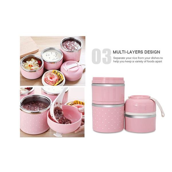 Skorter | Multilayer Cute Thermal Lunch Box Stainless Steel Food Container