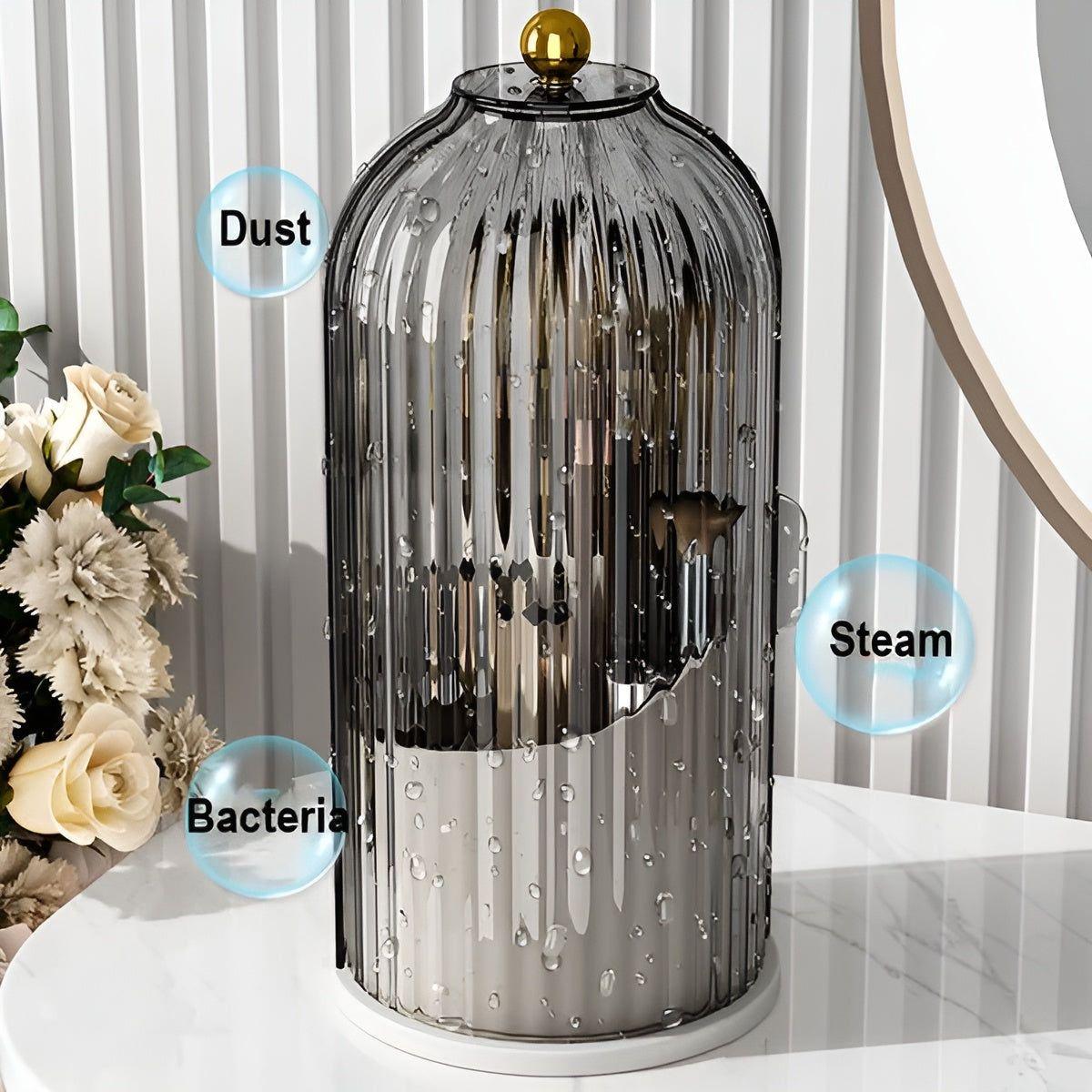 Skorter | Beauty SpinMate – 360° Rotating Makeup Brush Holder & Cosmetic Organiser with Dustproof Lid