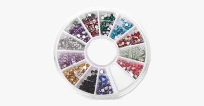 Skorter | 2400 pieces of rhinestones for nail art manicure in 12 color wheel