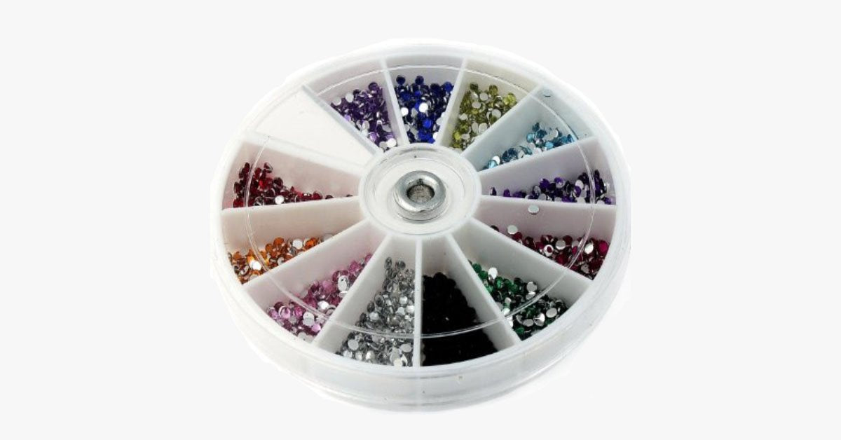 Skorter | 2400 pieces of rhinestones for nail art manicure in 12 color wheel