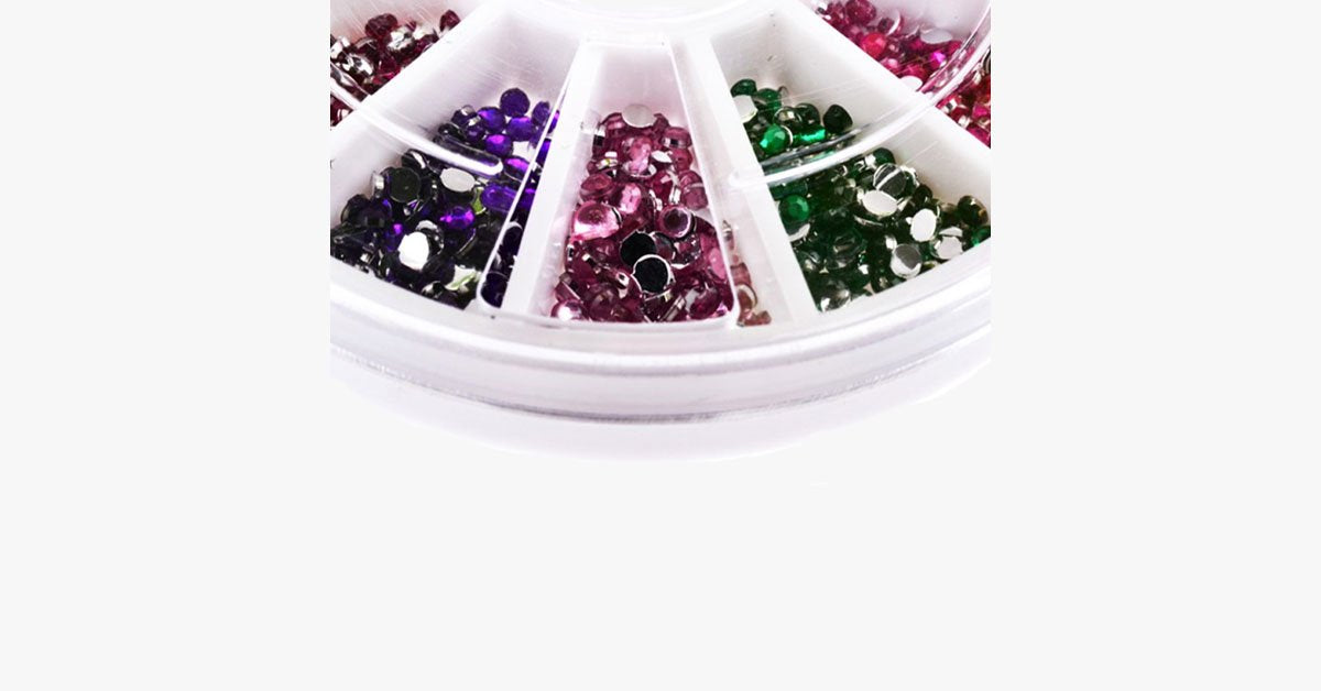 Skorter | 2400 pieces of rhinestones for nail art manicure in 12 color wheel