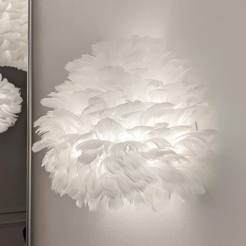 Skorter | Natasha White Feather Wall Lamp