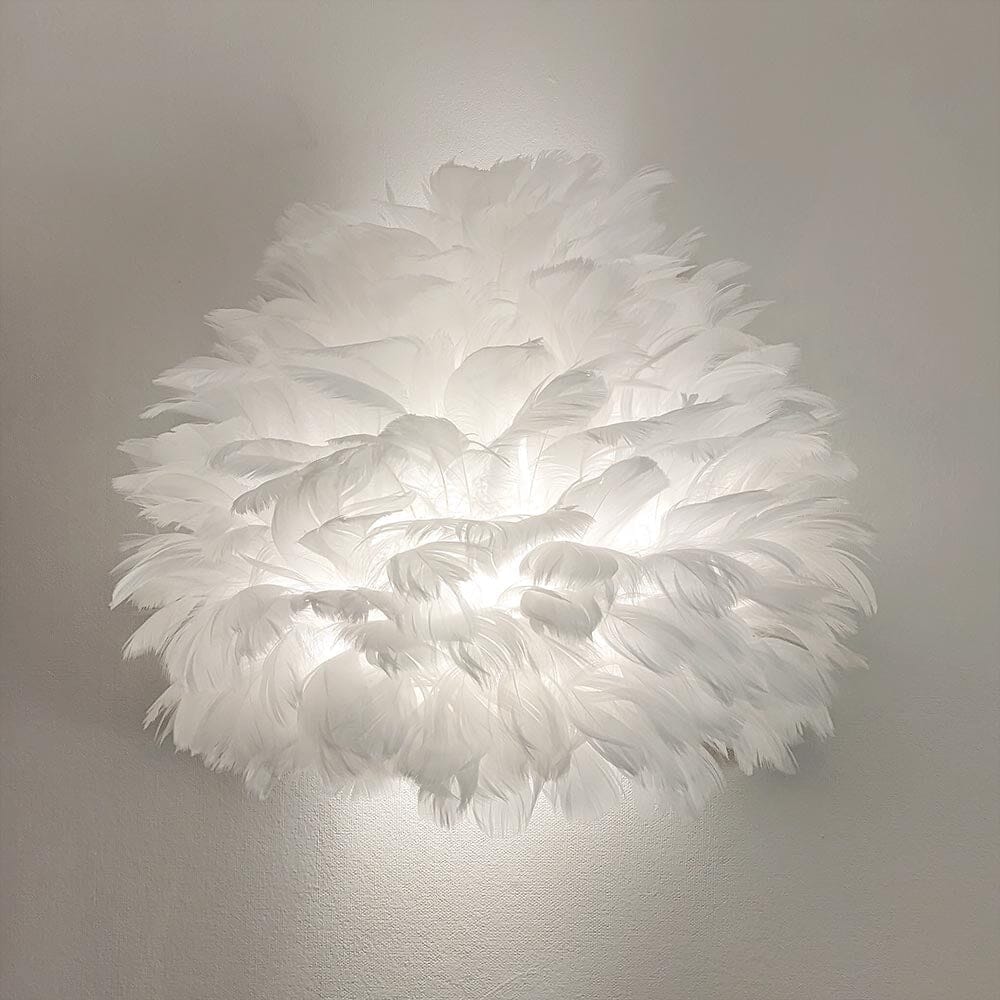 Skorter | Natasha White Feather Wall Lamp