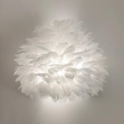 Skorter | Natasha White Feather Wall Lamp