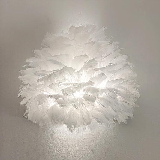 Skorter | Natasha White Feather Wall Lamp