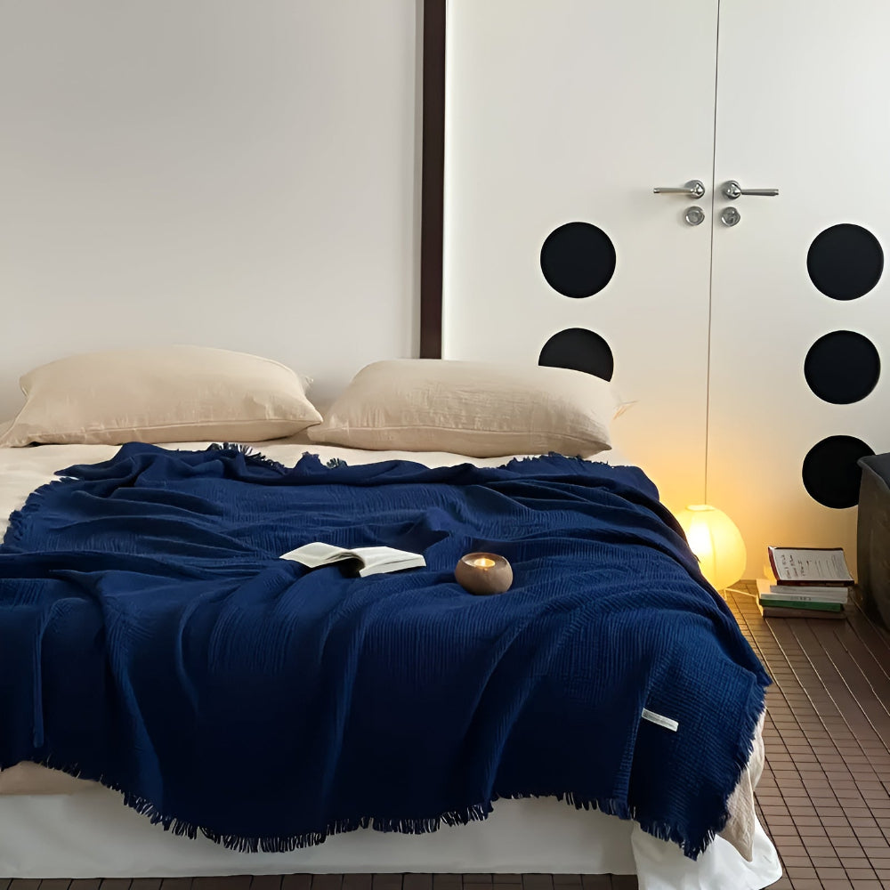 Skorter | Cotton Crinkle Tassel Blanket