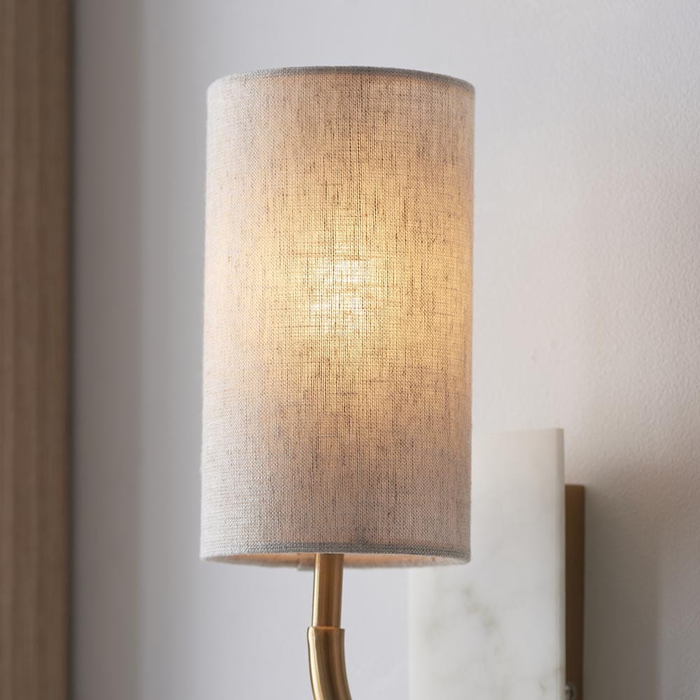 Skorter | Nerosa Gold & White Marble Curved Wall Lamp