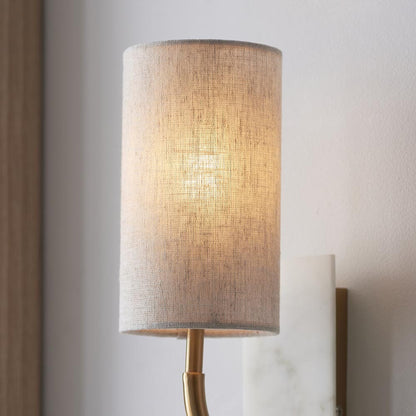 Skorter | Nerosa Gold & White Marble Curved Wall Lamp