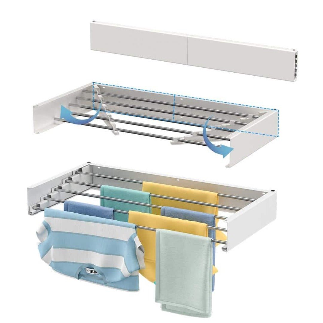 Skorter | AetherDry™ | Foldable Wall-Mounted Drying Rack | Space-Saving Laundry Solution for Efficient Drying in Small Spaces