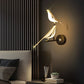 Nordic LED Golden Bird Wall Lamp Parlor Bar Bedside Hanging Light Novelty Rotatable Wall Lamp Bedroom Bedside Indoor Sconce - SKØRTER