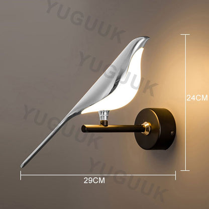 Nordic LED Golden Bird Wall Lamp Parlor Bar Bedside Hanging Light Novelty Rotatable Wall Lamp Bedroom Bedside Indoor Sconce - SKØRTER