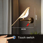 Nordic LED Golden Bird Wall Lamp Parlor Bar Bedside Hanging Light Novelty Rotatable Wall Lamp Bedroom Bedside Indoor Sconce - SKØRTER