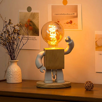 Nordic Wooden Robot Table Lamp - SKØRTER