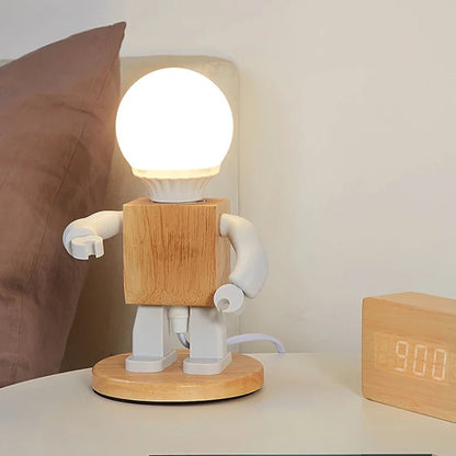 Nordic Wooden Robot Table Lamp - SKØRTER