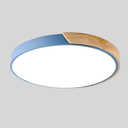 Skorter | Nordic Wood LED Ceiling Light – Macaron Design, 23–30cm