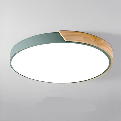 Skorter | Nordic Wood LED Ceiling Light – Macaron Design, 23–30cm