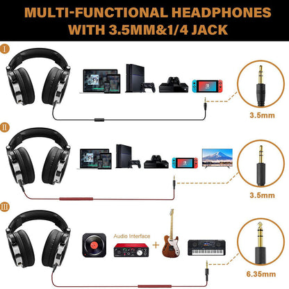 Skorter | OneOdio Wired Over Ear Headphones Studio Monitor & Mixing DJ Stereo Headphones