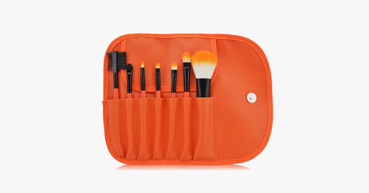 Skorter | 7-piece classic brush set in orange