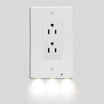 Skorter | Pack 4x LED Night Light Outlet Cover | Energy-Efficient, Automatic Sensor & Safe for Kids' Rooms