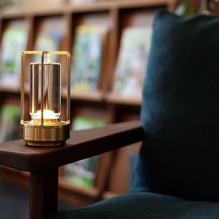 Skorter | Lantern Cordless Rechargeable Small Night Table Lamp Gold