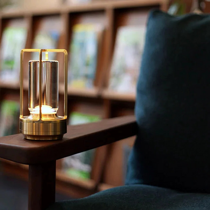 Skorter | Lantern Cordless Rechargeable Small Night Table Lamp Gold