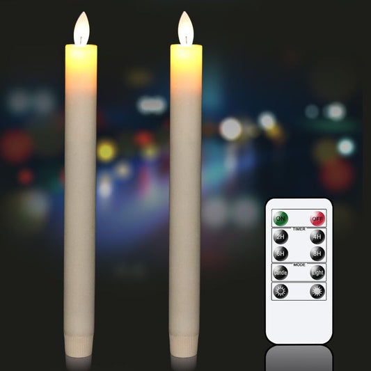 Pack Of 2 Flameless Taper Candles With Remote - SKØRTER