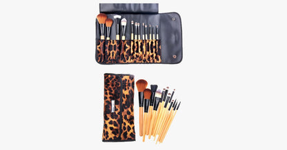 Skorter | 12-piece leopard skin brush set