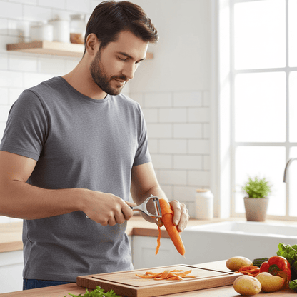 Skorter | PeelMate Pro – Comfortable, Non-Slip Stainless Steel Peeler for Effortless Prep