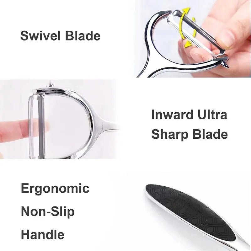 Skorter | PeelMate Pro – Comfortable, Non-Slip Stainless Steel Peeler for Effortless Prep