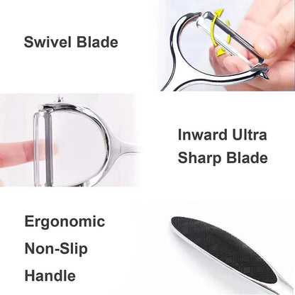 Skorter | PeelMate Pro – Comfortable, Non-Slip Stainless Steel Peeler for Effortless Prep